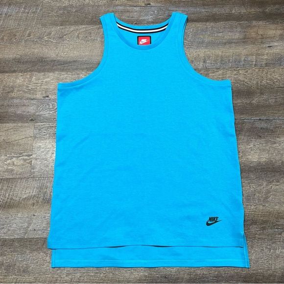 Nike Other - Nike Tank Top Men’s Large Blue Black Tech Fleece Sleeveless 727353-418